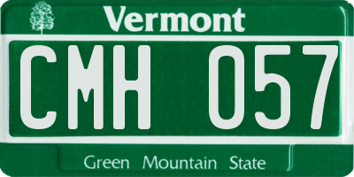 VT license plate CMH057