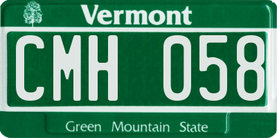 VT license plate CMH058