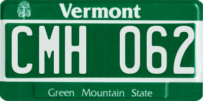 VT license plate CMH062