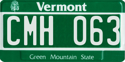 VT license plate CMH063
