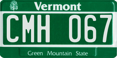 VT license plate CMH067