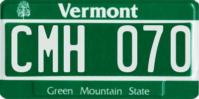 VT license plate CMH070