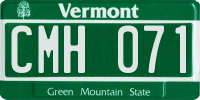 VT license plate CMH071