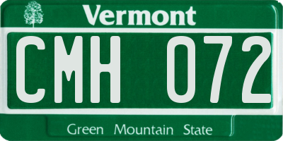 VT license plate CMH072