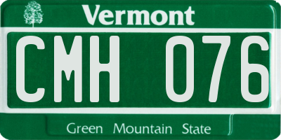 VT license plate CMH076