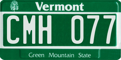 VT license plate CMH077