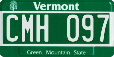 VT license plate CMH097