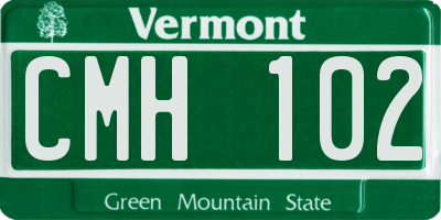 VT license plate CMH102