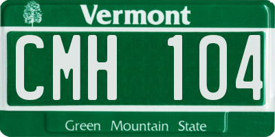 VT license plate CMH104