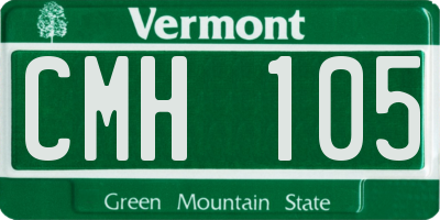 VT license plate CMH105