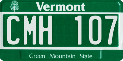 VT license plate CMH107