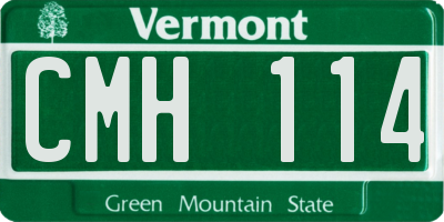 VT license plate CMH114