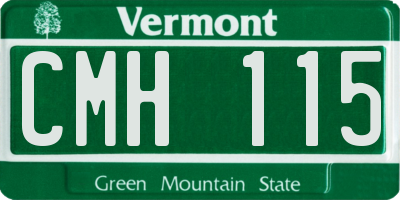 VT license plate CMH115
