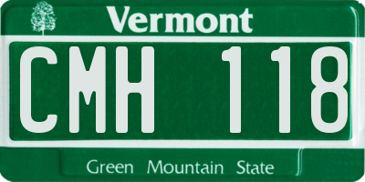 VT license plate CMH118