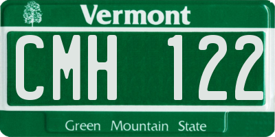 VT license plate CMH122