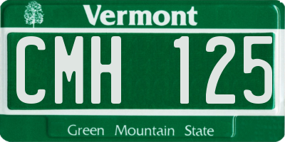 VT license plate CMH125