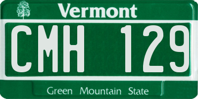 VT license plate CMH129