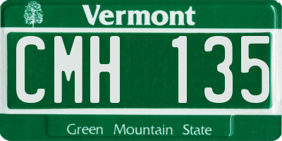 VT license plate CMH135