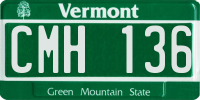 VT license plate CMH136