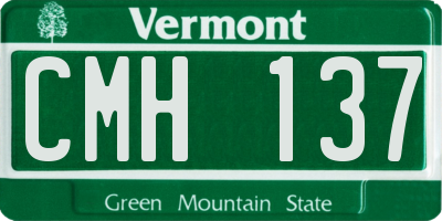 VT license plate CMH137