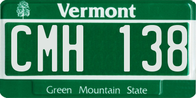 VT license plate CMH138
