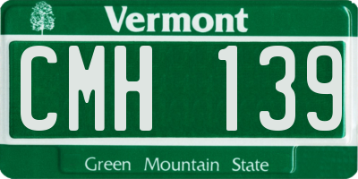 VT license plate CMH139