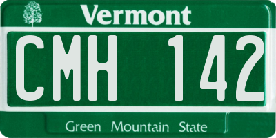 VT license plate CMH142
