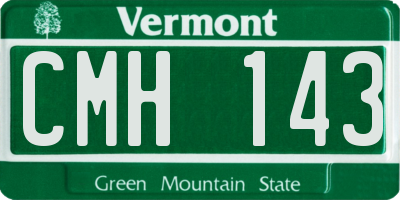 VT license plate CMH143