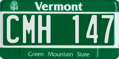 VT license plate CMH147