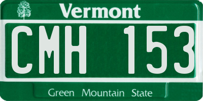 VT license plate CMH153