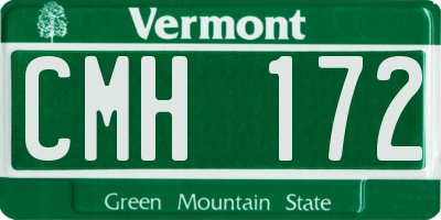 VT license plate CMH172