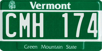 VT license plate CMH174