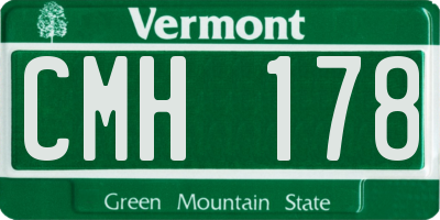 VT license plate CMH178