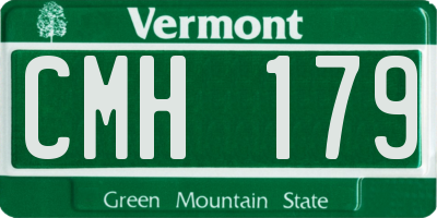 VT license plate CMH179