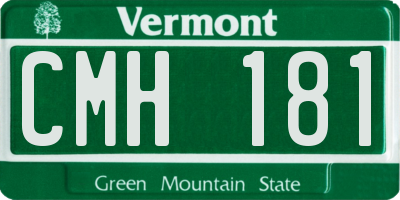 VT license plate CMH181