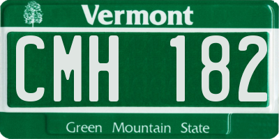 VT license plate CMH182