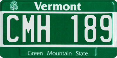VT license plate CMH189