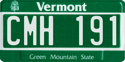 VT license plate CMH191