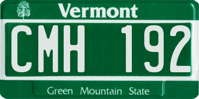 VT license plate CMH192