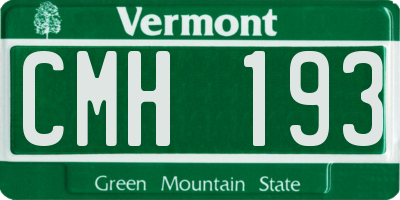 VT license plate CMH193