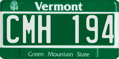 VT license plate CMH194