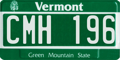 VT license plate CMH196
