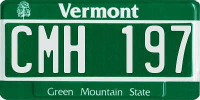 VT license plate CMH197