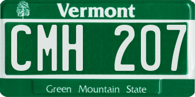 VT license plate CMH207