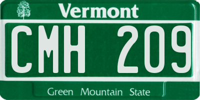 VT license plate CMH209