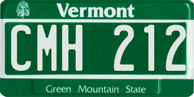 VT license plate CMH212