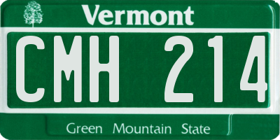 VT license plate CMH214