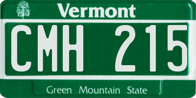 VT license plate CMH215