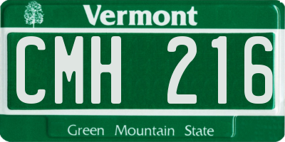 VT license plate CMH216