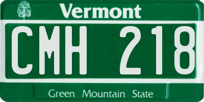 VT license plate CMH218